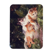 Katze mit Kittens Fine Art Magnet (Vertikal)