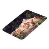 Katze mit Kittens Fine Art Magnet (Linke Seite)