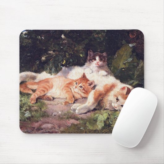 Katze mit Kittens Fine Art Mousepad (Mit Mouse)