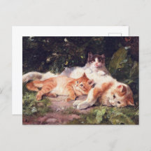 Katze mit Kittens Fine Art