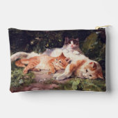 Katze mit Kittens Fine Art Zubehörtasche (Rückseite)