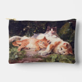 Katze mit Kittens Fine Art Zubehörtasche (Vorderseite)