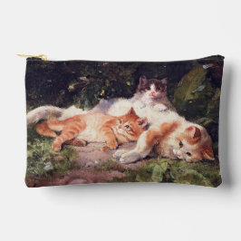 Katze mit Kittens Fine Art Zubehörtasche
