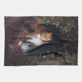 Katze mit Kittens Henriette Knip 1844 Geschirrtuch (Horizontal)