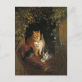 Katze mit Kittens Henriëtte Ronner Knip Postkarte (Vorderseite)