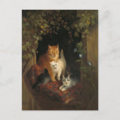 Katze mit Kittens Henriëtte Ronner Knip Postkarte (Vorderseite)