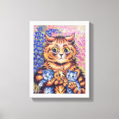 Katze mit Kittens, Louis Wain Leinwanddruck (Vorderseite)