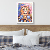 Katze mit Kittens, Louis Wain Leinwanddruck (Insitu (Schlafzimmer))