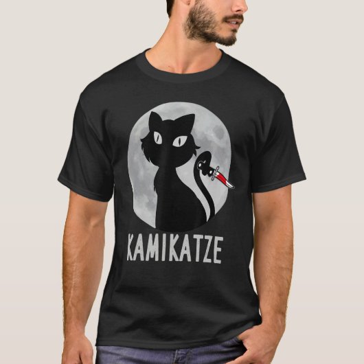 Katze mit Knife Moon Katze Cami Katze T-Shirt (Vorderseite)