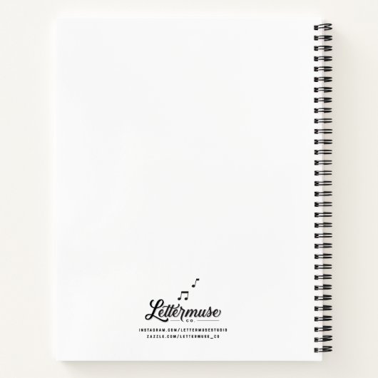 Katze mit Kopfhörer Bullet (8.5x11) Notebook Notizblock (Rückseite)