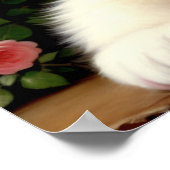 Katze mit Kopfhörern - Vintage Malerei. Poster (Ecke)