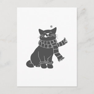 Katze mit Kosmetikschal - Wählen Sie die Hintergru Postkarte