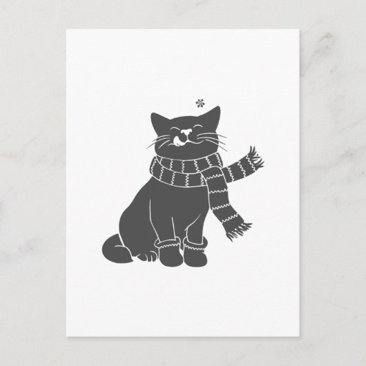 Katze mit Kosmetikschal - Wählen Sie die Hintergru Postkarte (Vorderseite)