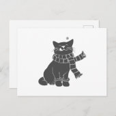 Katze mit Kosmetiktuch - Farbe wählen Postkarte (Vorne/Hinten)