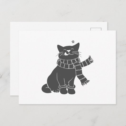 Katze mit Kosmetiktuch - Farbe wählen Postkarte (Vorne/Hinten)