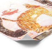 Katze mit Kragen Poster (Ecke)