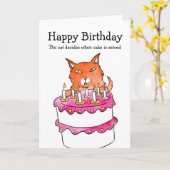 Katze mit Kuchenkarte Karte (Gelbe Blume)