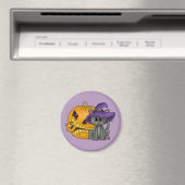 Katze mit Kürbis Magnet (In Situ (Geschirrspüler))