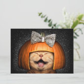 Katze mit Kürbishaar Einladung (Stehend Vorderseite)
