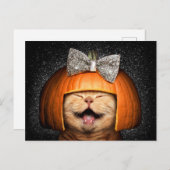 Katze mit Kürbishaar Einladungspostkarte (Vorne/Hinten)