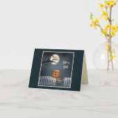 Katze mit Kürbiskopferkarte Karte (Gelbe Blume)