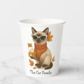 Katze mit Kürbiskuchen für Erntedank Party Pappbecher (Vorderseite)