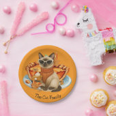 Katze mit Kürbiskuchen für Erntedank Party Pappteller (Party)