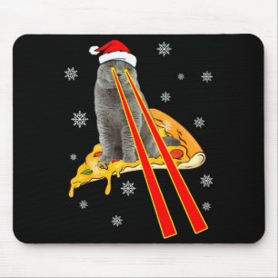 Katze mit Laser-Augen Lustige Zza-Katze Weihnachte Mousepad