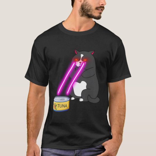 Katze mit Laseraugen T-Shirt (Vorderseite)
