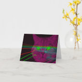 Katze mit Lasern in den Augen, bekommt gut Karten (Gelbe Blume)