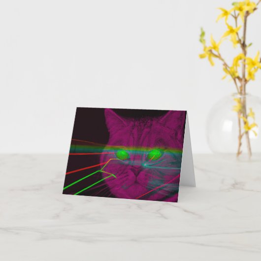 Katze mit Lasern in den Augen, bekommt gut Karten (Gelbe Blume)