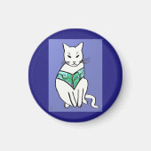 Katze mit Leaf-Design Magnet (Vorne)