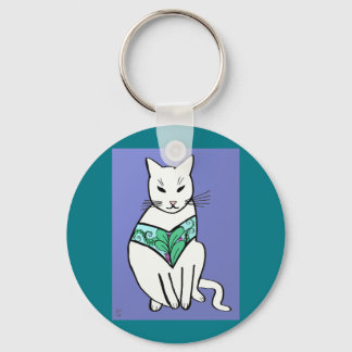 Katze mit Leaf-Design Schlüsselanhänger