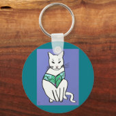 Katze mit Leaf-Design Schlüsselanhänger (Vorderseite)
