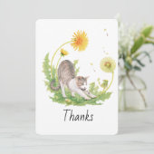 Katze mit Leuchten individuell einstellbar Dankeskarte (Stehend Vorderseite)