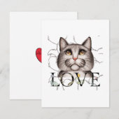Katze mit Liebe in den Augen Mitteilungskarte (Vorne/Hinten)