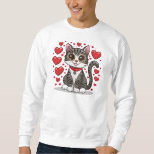 Katze mit Liebe Symbole Clipart-85245 Sweatshirt