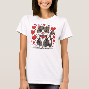 Katze mit Liebe Symbole Clipart-85245 T-Shirt