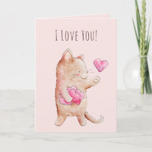 Katze mit Liebe Valentinstag-Karte Feiertagskarte