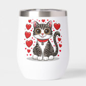Katze mit Liebessymbolen Clipart-85245 (Rückseite)