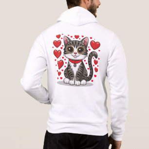 Katze mit Liebessymbolen Clipart-85245 Hoodie
