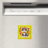 Katze mit Liebessymbolen Clipart-85245 Magnet (In Situ (Geschirrspüler))