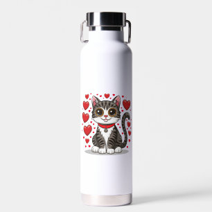 Katze mit Liebessymbolen Clipart-85245 Trinkflasche
