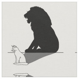 Katze mit Löwenschatten Stoff