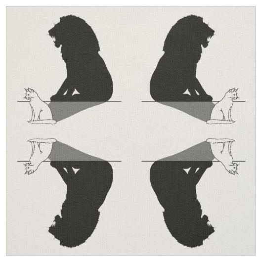 Katze mit Löwenschatten Stoff (Muster)