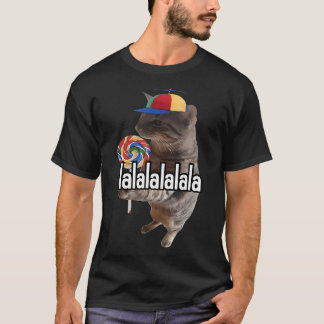 Katze-mit-Lutscher-Meme T-Shirt