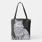 Katze mit Mandala unter magischem Sternenhimmel Tasche (Rückseite)