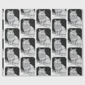 Katze mit Mandala unterm Sternenhimmel Geschenkpapier (Flach)