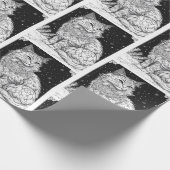 Katze mit Mandala unterm Sternenhimmel Geschenkpapier (Ecke)