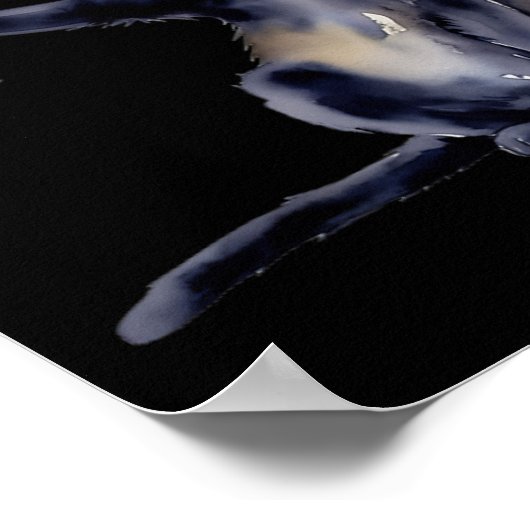 Katze mit Martini-GL-Schwanz Poster (Ecke)